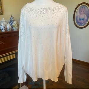 89th + Madison • Ivory Embellished Dolman Sleeve Sweater • XL • NWT